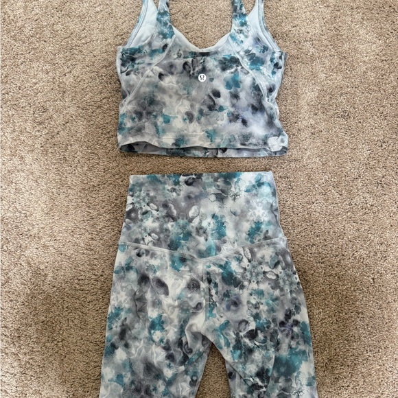 Lululemon Athletica align Tie-Dye Tank Top and biker shorts - Picture 2 of 7